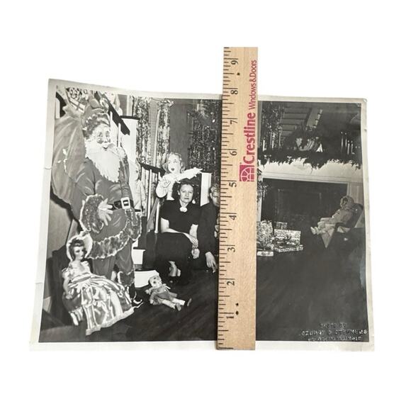 VTG Holiday Christmas Original Photo Tree Tinsel Santa Dolls Du Quoin Illinois - Picture 10 of 12